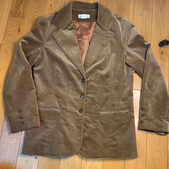 Vintage mid 70s velvet blazer in tan/ brown size 8 Brooks additions. - Picture 6 of 12
